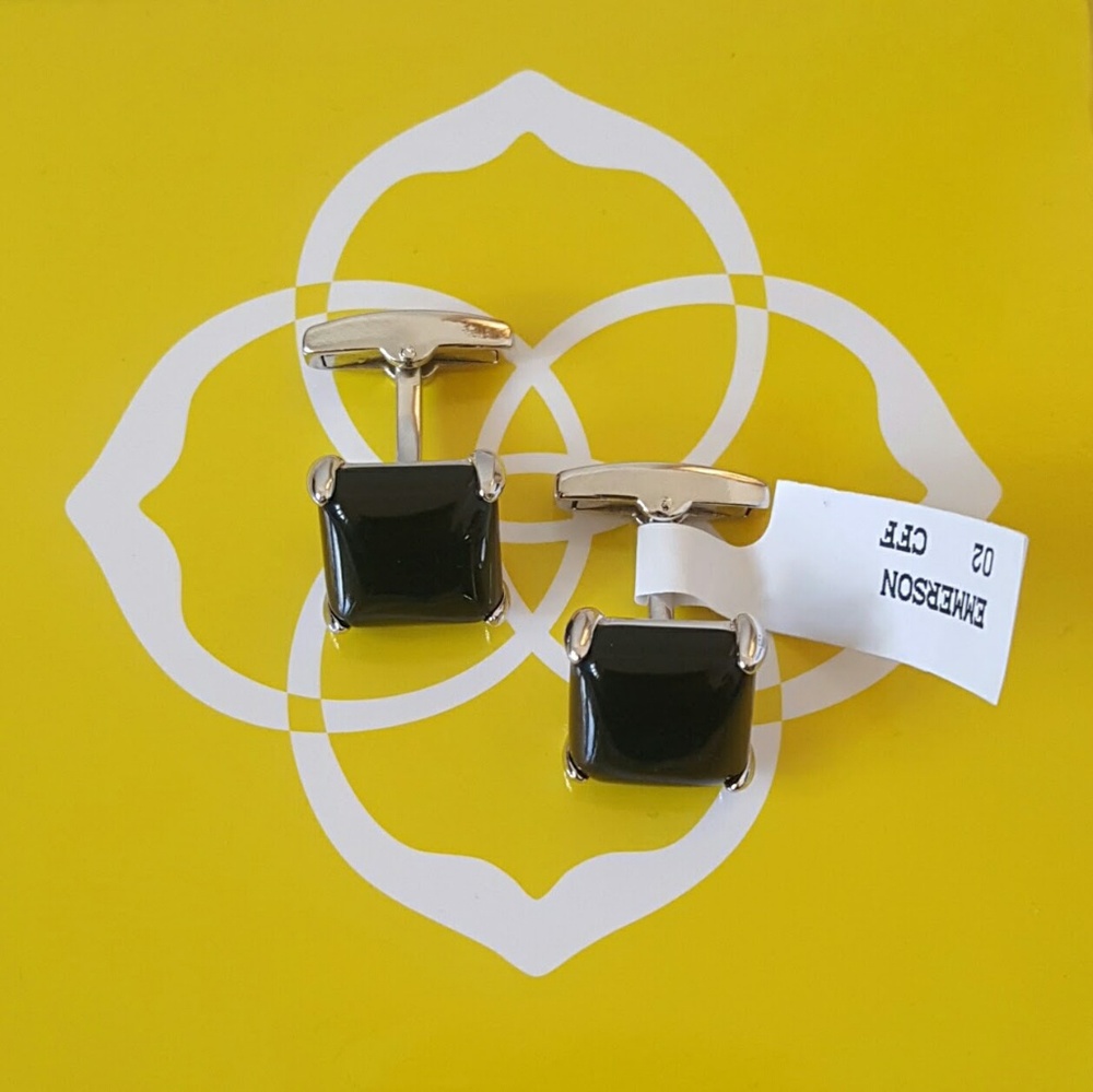 NWT Kendra Scott Emmerson Cuff Links Black
